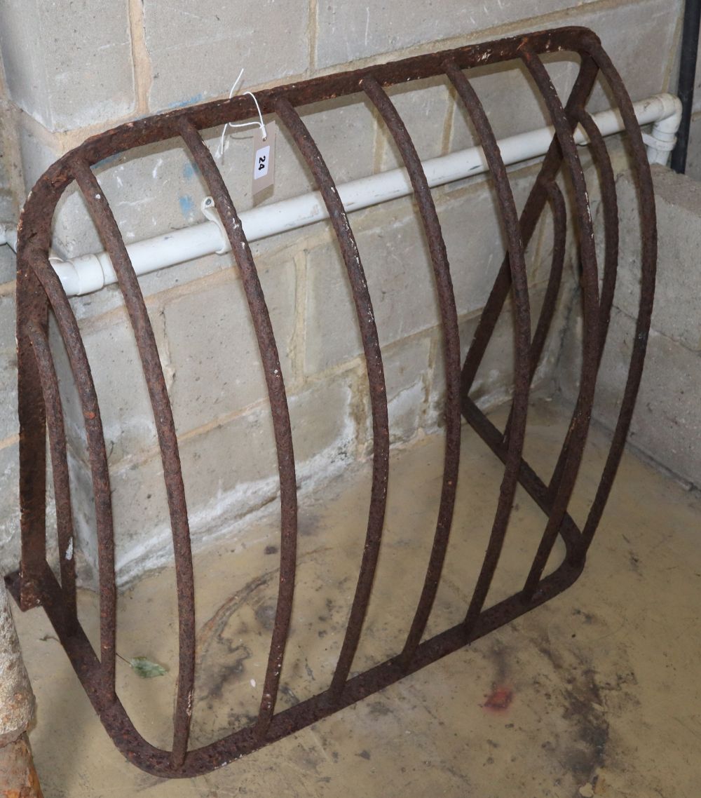 A wrought iron hay feeder, W.76cm, D.43cm, H.80cm